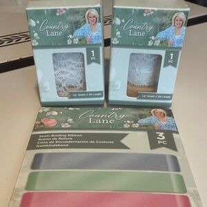 Lot of 3 Crafters Companion Country Lane Ribbon and Lace